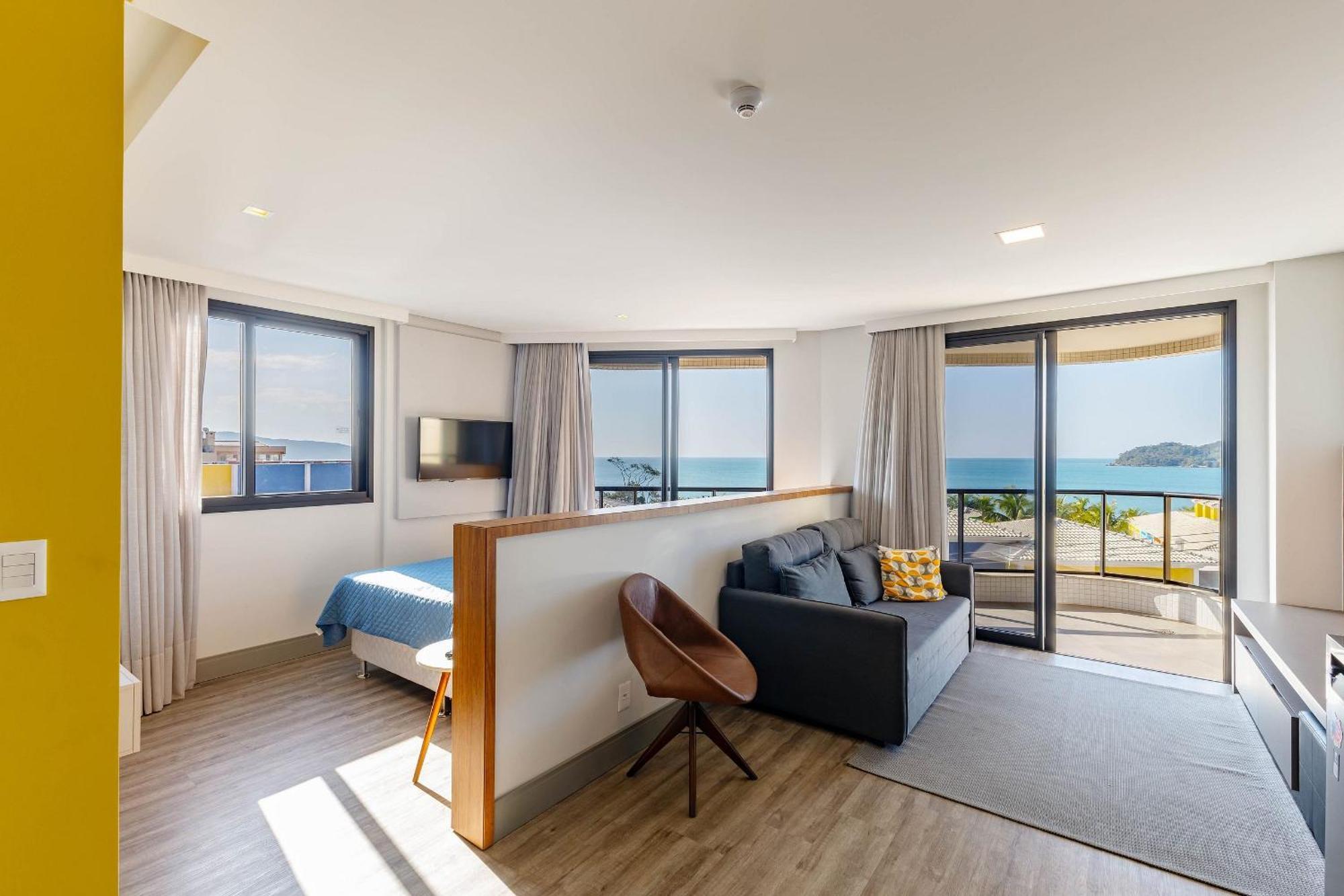 Confortavel Loft Com Vista Para O Mar - Condominio Com Piscina Bombinhas Exteriör bild